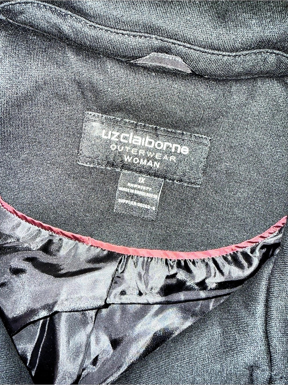 NWT Liz Claiborne Black Hooded Belted Coat 1X - Picture 2 of 7